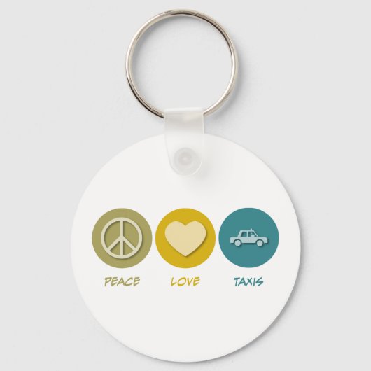 Peace Love Taxis Sleutelhanger (Voorkant)