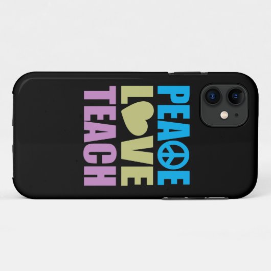 Peace Love Teach Case-Mate iPhone Case (Achterkant (horizontaal))