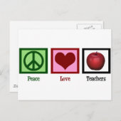 Peace Love Teachers Briefkaart (Voorkant / Achterkant)