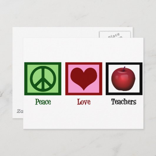 Peace Love Teachers Briefkaart (Voorkant / Achterkant)