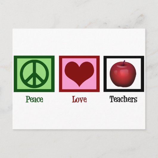 Peace Love Teachers Briefkaart (Voorkant)