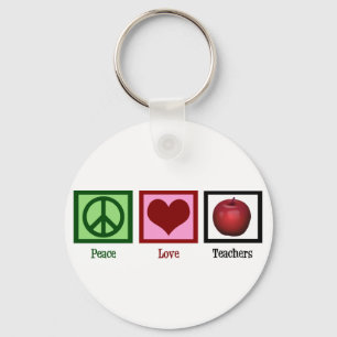 Peace Love Teachers Sleutelhanger