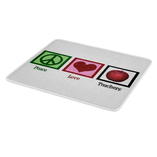 Peace Love Teachers Snijplank (Hoek)