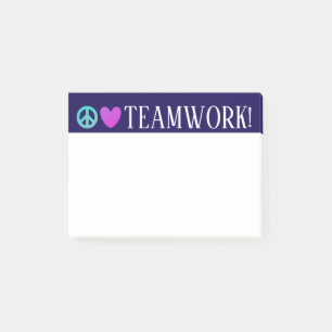 Peace love teamwork werknemer baas verloving post-it® notes