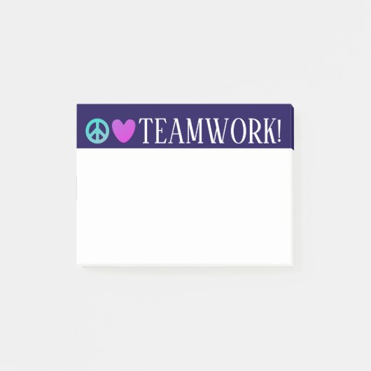 Peace love teamwork werknemer baas verloving post-it® notes (Voorkant)