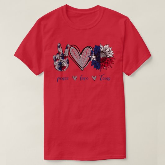 Peace Love Teas Flag Sunflower T-shirt (Design voorkant)