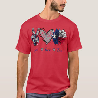 Peace Love Teas Flag Sunflower T-shirt