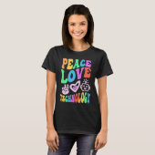 PEACE LOVE TECHNOLOGIE Retro Computer Teach T-shirt (Voorkant volledig)