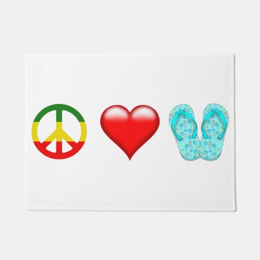Peace Love Teenslippers Deurmat (Voorkant)