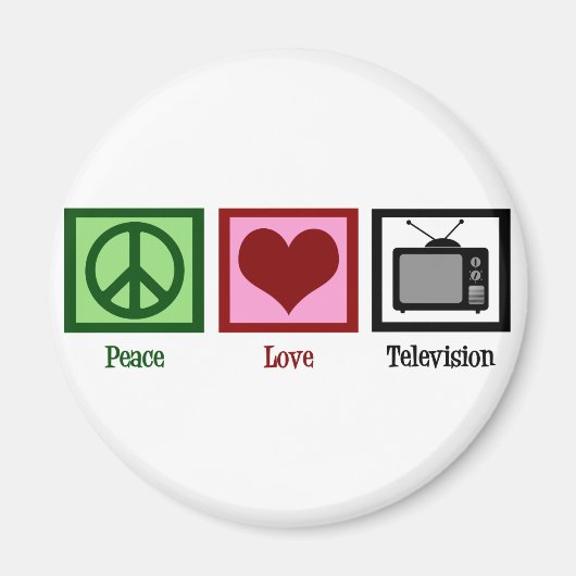 Peace Love Televisie Magneet (Voorkant)