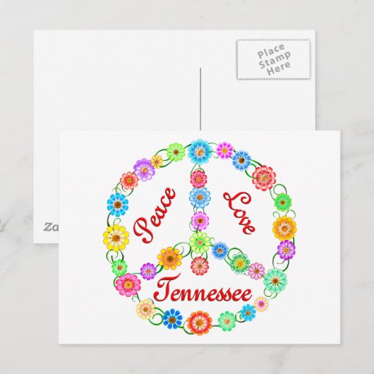 Peace Love Tennessee Briefkaart (Voorkant / Achterkant)