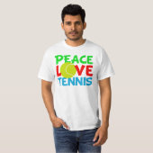 Peace Love Tennis Ball Cute Team Player T-shirt (Voorkant volledig)
