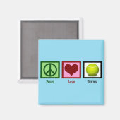 Peace Love Tennis Blue Magneet (Voorkant / Achterkant)