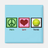 Peace Love Tennis Blue Magneet (Voorkant)
