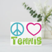 Peace Love Tennis Briefkaart (Staand voorkant)