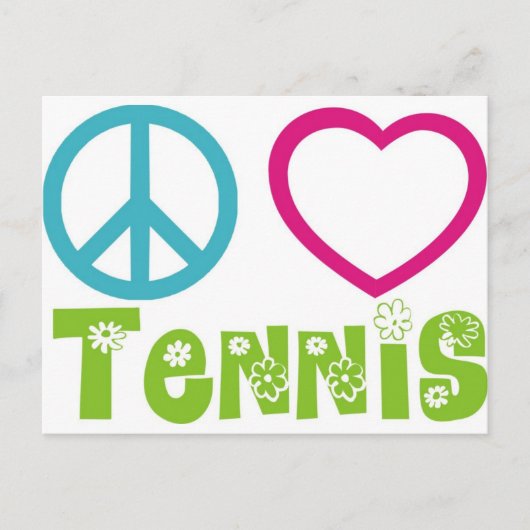 Peace Love Tennis Briefkaart (Voorkant)