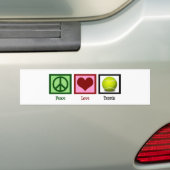 Peace Love Tennis Bumpersticker (Op auto)