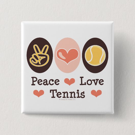 Peace Love Tennis Button (Voorkant)