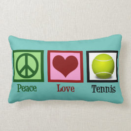 Peace Love Tennis Custom Blauwgroen Kussen