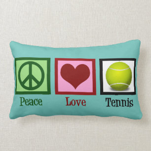 Peace Love Tennis Custom Blauwgroen Kussen