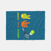 Peace Love Tennis Funny Tennis Lovers Hand Sign De Fleece Deken (Voorkant (Horizontaal))