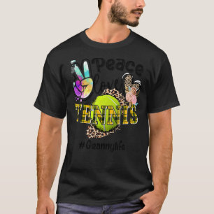 Peace Love Tennis Granny Life Ma Grandma Leopard T-shirt