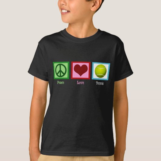 Peace Love Tennis Kinder T-shirt (Voorkant)
