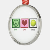 Peace Love Tennis Metalen Ornament (Links)