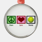 Peace Love Tennis Metalen Ornament (Voorkant)