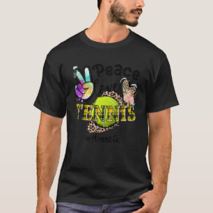 Peace Love Tennis Mima Life Ma Grandma Leopard T-shirt