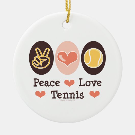Peace Love Tennis Ornament (Voorkant)