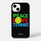Peace Love Tennis Player Cute Personated Black iPhone Hoesje (Achterkant)