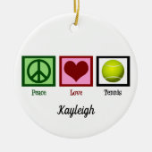 Peace Love Tennis Player Monogram Kerstmis Keramisch Ornament (Voorkant)