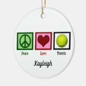Peace Love Tennis Player Monogram Kerstmis Keramisch Ornament (Links)