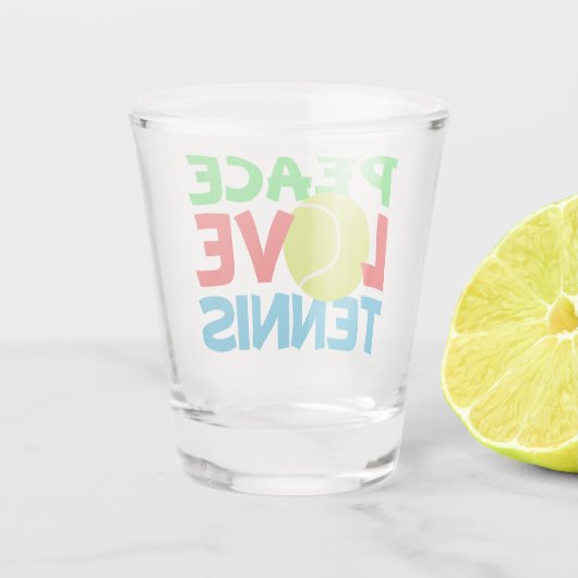 Peace Love Tennis Player Shot Glas (Achterkant)