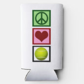 Peace Love Tennis Player-toets Seltzer Blikjeskoeler (Achterkant)