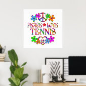 Peace Love Tennis Poster (Thuiskantoor)