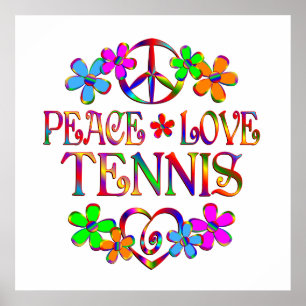 Peace Love Tennis Poster