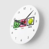 Peace Love Tennis Ronde Klok (Hoek)