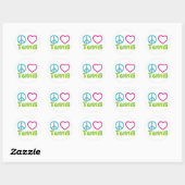 Peace Love Tennis Ronde Sticker (Vel)