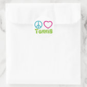 Peace Love Tennis Ronde Sticker (Tas)