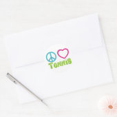 Peace Love Tennis Ronde Sticker (Envelop)