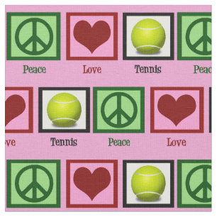 Peace Love Tennis  Roze Stof