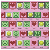 Peace Love Tennis  Roze Stof (Swatch)