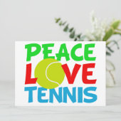 Peace Love Tennis Schattige Kerstmis Feestdagenkaart (Staand voorkant)