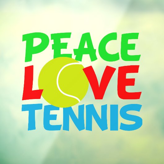 Peace Love Tennis Schattigee Sport Raamsticker (Vel 3)