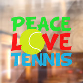Peace Love Tennis Schattigee Sport Raamsticker (Vel 2)