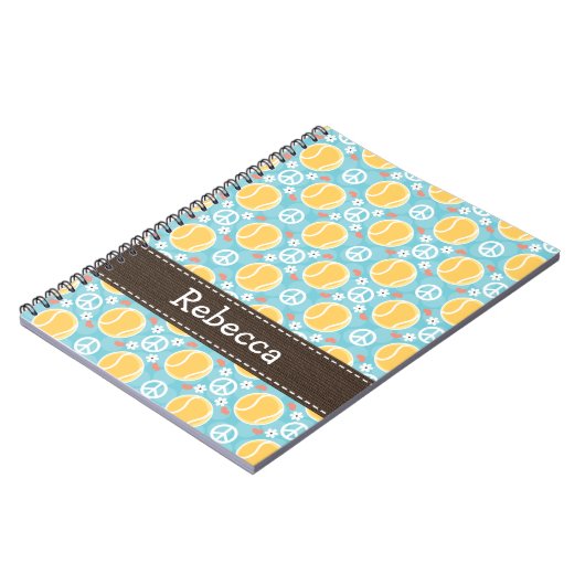 Peace Love Tennis Spiral notebook Journal Notitieboek (Linkerzijde)