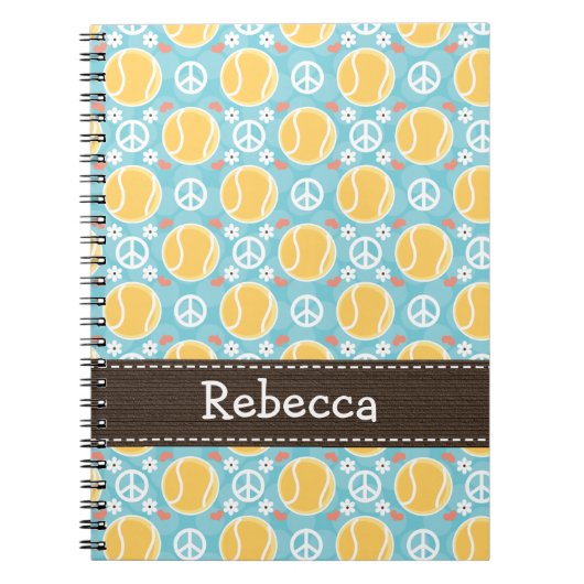 Peace Love Tennis Spiral notebook Journal Notitieboek (Voorkant)