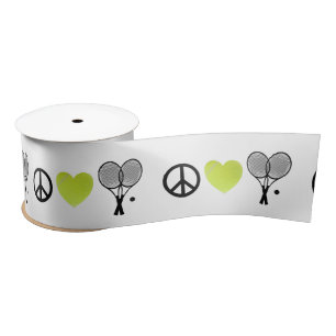 Peace Love Tennis Statement Satijnen Lint